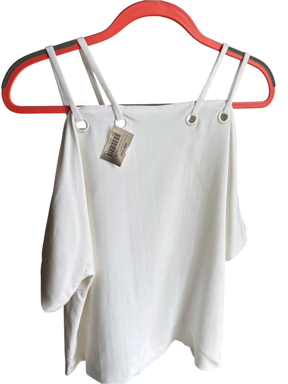 Ramy Brook Justine Cold Shoulder Top White Grommet Detail Size Medium NWT